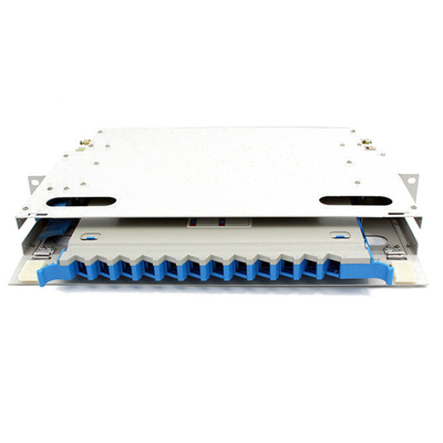 19" 1U Rack Mount ODF Patch Panel Optical Splicing Fiber Optic Patch Panel 12 Ports FTTH Terminal Box