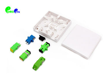 2 Ports Fiber Optic Equipment Terminal Socket UP / AP Wall Outlet Kits With Drop Cable