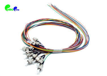 12F 12 Color 0.9mm FC UPC 9/125μm Fiber Optic Pigtail 900μm Set OS2 G657A1 PVC Jacket 1.5M loose buffer Easy to strip