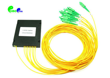 Optical Fiber Plc Splitter Splice / Pigtailed ABS Module 1x8 2.0mm SC / APC Singlemode Long Lifespan